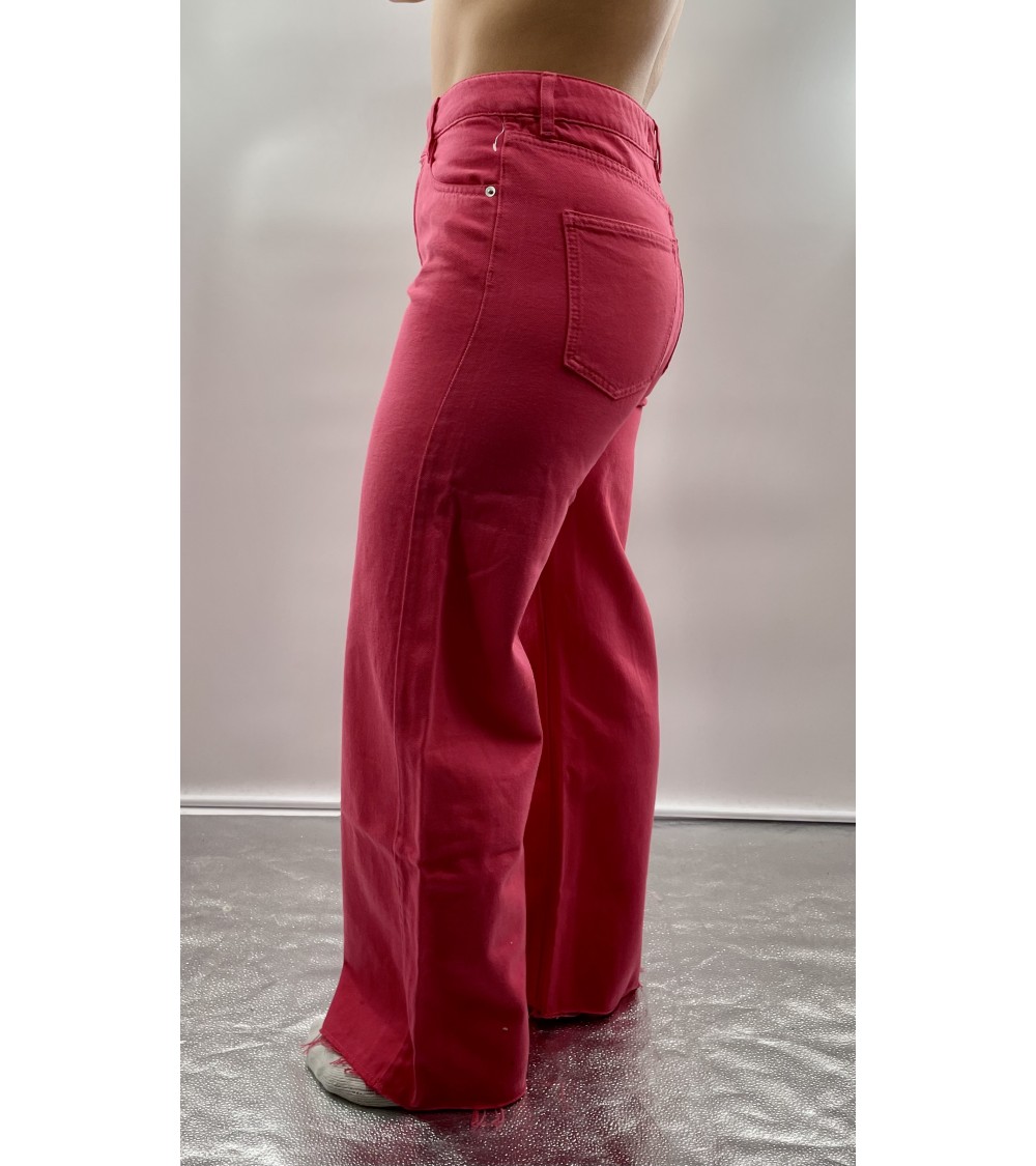 Jeans Fushia taille haute Pattes d Eph Camaieu