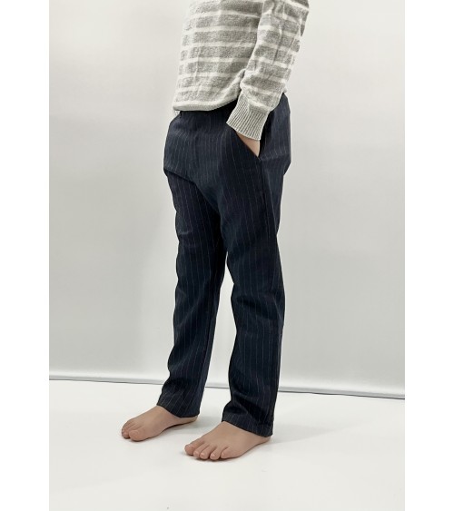 Pantalon bleu marine / rayé gris, TRYBEYOND